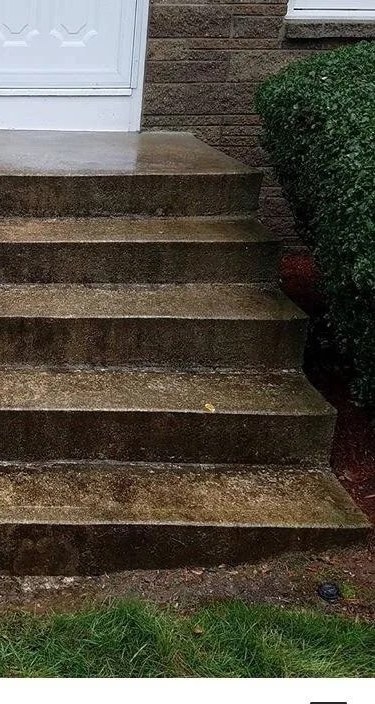 Before: dirty concrete front steps