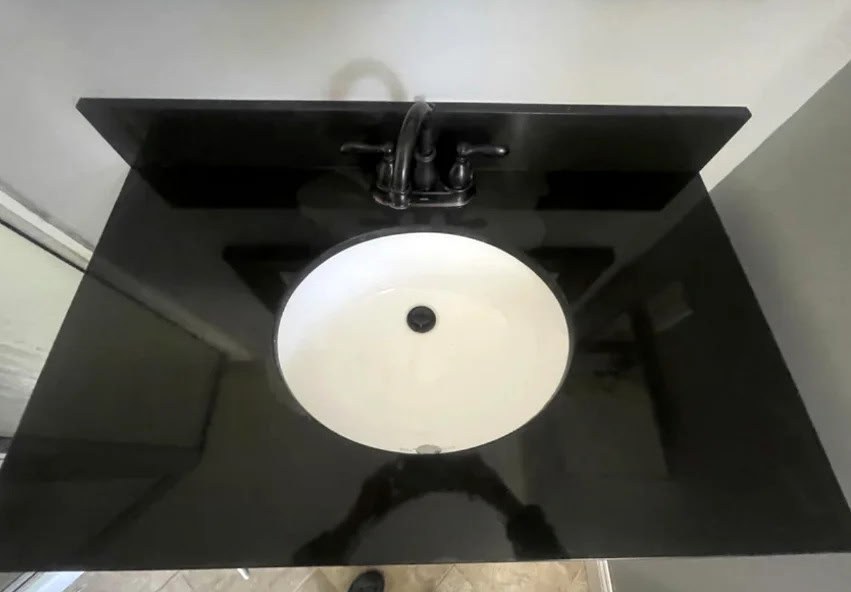After: polished bathroom vanity sink