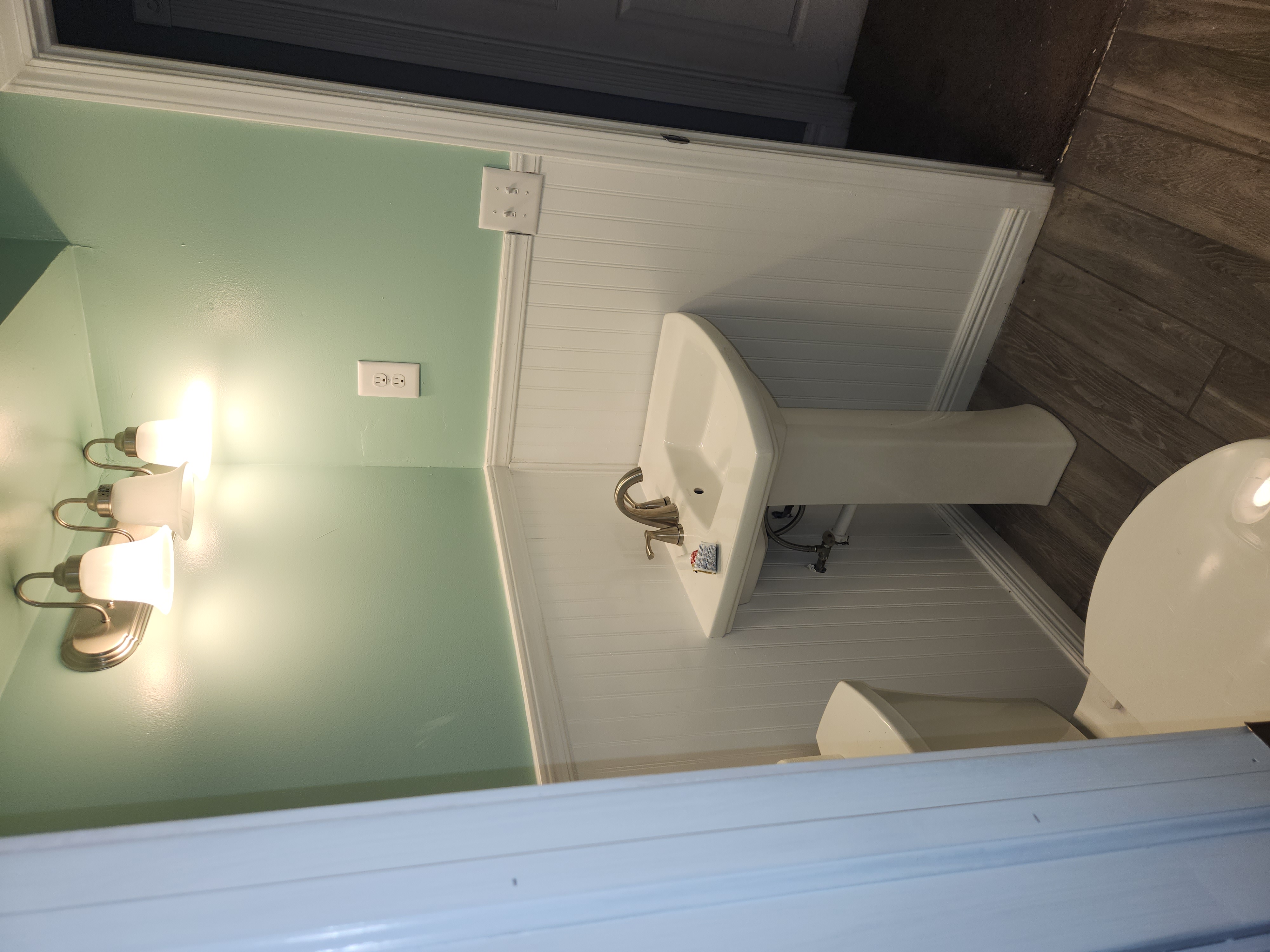 After: pedestal sink