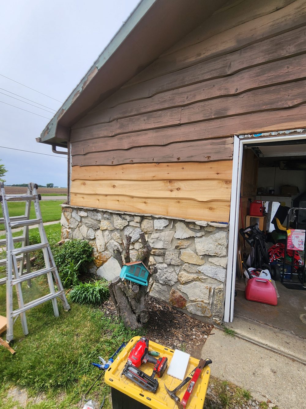 After: new cedar siding, section 1