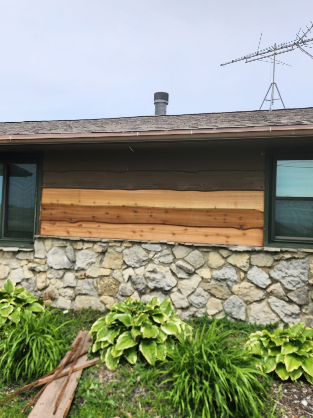 After: new cedar siding, section 2